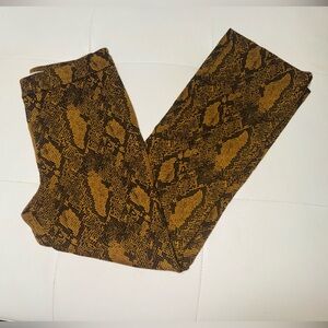 👑 NWOT Size 2 Designer Joie Gold and Black Snake Print Pants